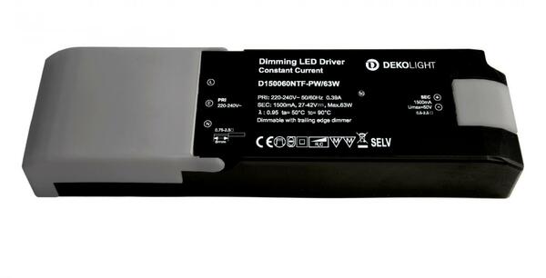 Deko-Light napájení (CC, DC) stmívatelné, QUICK, CC, 1500mA, 27-42V, 60W, konstantní proud 862259