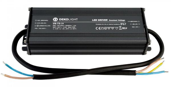 Deko-Light napájení IP, CV, V6-75-24 konstantní napětí 0-3125 mA IP67 24V DC 75,00 W  872085