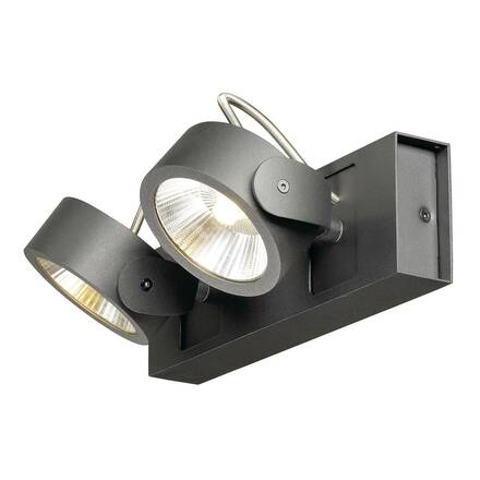 BIG WHITE KALU, nástěnné a stropní svítidlo, dvě žárovky, LED, 3000K, černé, 60° 1000129