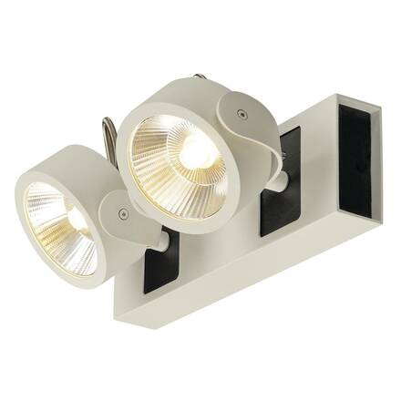 BIG WHITE KALU, nástěnné a stropní svítidlo, dvě žárovky, LED, 3000K, bílé/černé, 60° 1000130