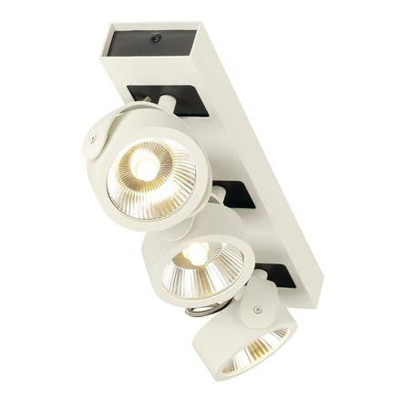 BIG WHITE KALU, nástěnné a stropní svítidlo, tři žárovky, LED, 3000K, bílé/černé, 60° 1000132