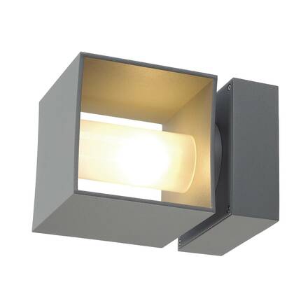 BIG WHITE SQUARE TURN, venkovní nástěnné svítidlo, QT14, IP44, stříbrošedé, max. 42 W 1000335