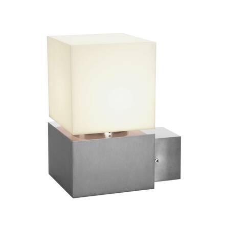 BIG WHITE SQUARE WL, venkovní nástěnné svítidlo, TC-(D,H,T,Q)SE, IP44, hranaté, nerezová ocel 304, max. 20W 1000336