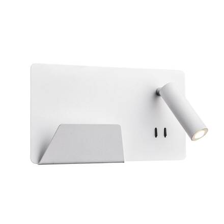 BIG WHITE SOMNILA SPOT vnitřní nástěnné svítidlo LED 3000K, bílá, verze vlevo vč. USB přípojky 1003457