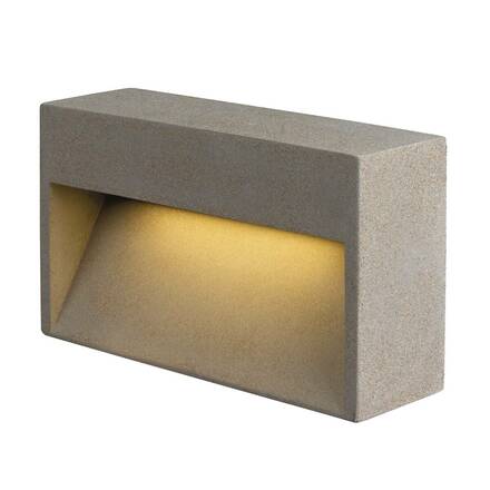 BIG WHITE (SLV) CONCRETO L WL nástěnné přisazené svítidlo, šedé, 12 W, 570 lm, 3000 K CRI80 1006405