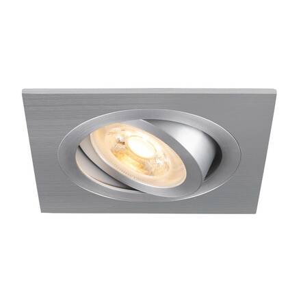 BIG WHITE (SLV) NEW TRIA 75 stropní vestavné svítidlo, čtvercové, max. 10W GU10, hliník 1007379