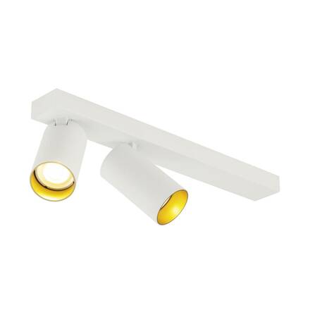 BIG WHITE (SLV) KAMI stropní přisazené svítidlo, double, long, 2x max. 10 W, GU10, bílá/zlatá 1007728