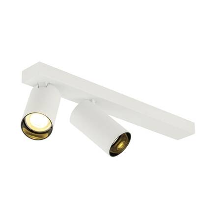 BIG WHITE (SLV) KAMI stropní přisazené svítidlo, double, long, 2x max. 10 W, GU10, bílá/černá 1007730