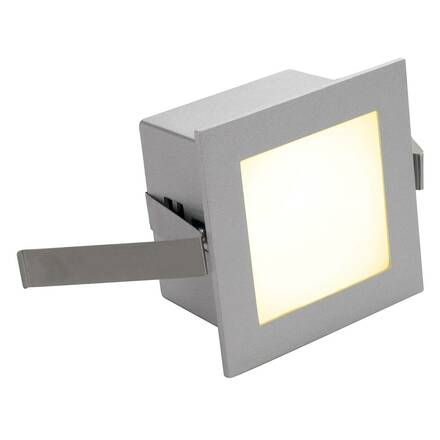 BIG WHITE FRAME BASIC, vestavné svítidlo, LED, 3000K, hranaté, stříbrošedé, vč. listových pružin  111262