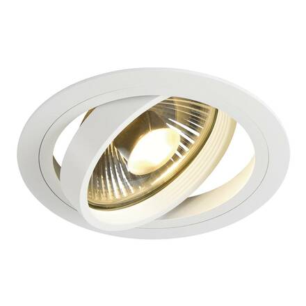 BIG WHITE NEW TRIA 1, vestavné svítidlo, jedna žárovka, QPAR111, kulaté, bílé matné, max. 75 W, vč. listových pružin 113540