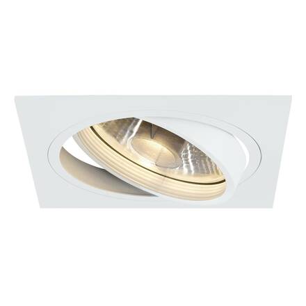 BIG WHITE NEW TRIA 1, vestavné svítidlo, jedna žárovka, QPAR111, hranaté, bílé matné, max. 75 W, vč. listových pružin 113541