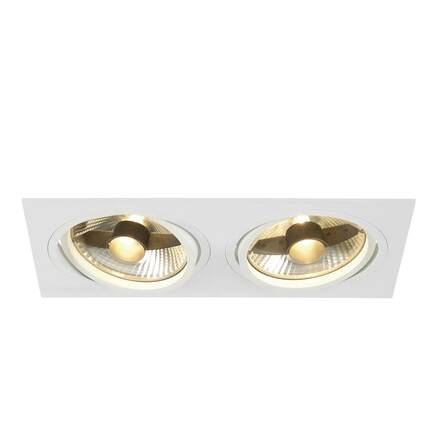 BIG WHITE NEW TRIA 2, vestavné svítidlo, dvě žárovky, QPAR111, obdélníkové, bílé matné, max. 150 W, vč. upínacích pružin 113841