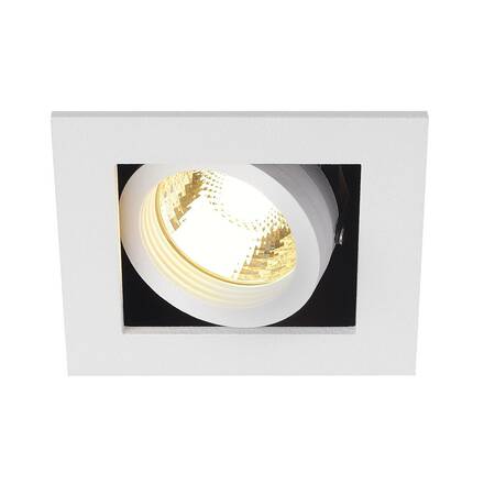 BIG WHITE KADUX 1, vestavné svítidlo, jedna žárovka, QPAR51, hranaté, bílé matné, max. 50 W, vč. upínacích pružin 115511