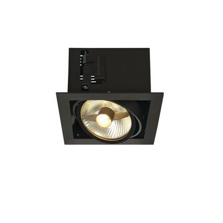 BIG WHITE KADUX 1, vestavné svítidlo, jedna žárovka, QPAR111, hranaté, černé matné, max. 75 W 115540