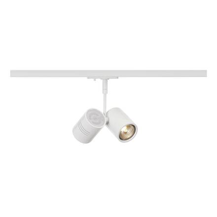 BIG WHITE BIMA 2, bodové svítidlo pro vysokonapěťovou 1fázovou proudovou sběrnici, dvě žárovky, QPAR51, bílé matné, max. 50 W, v