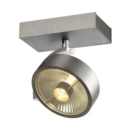 BIG WHITE KALU, nástěnné a stropní svítidlo, jedna žárovka, QPAR111, kulaté, kartáčovaný Al, max. 75 W 147306