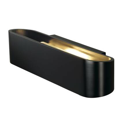 BIG WHITE OSSA 300, nástěnné svítidlo, QT-DE12, oválné, up/down, černé, D/Š/V 30/8/6,5 cm, max. 120 W 151410