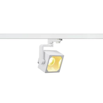 BIG WHITE EURO CUBE, bodové svítidlo pro vysokonapěťovou 3fázovou proudovou sběrnici, LED, 3000K, bílé, 60°, vč. 3fázového adapt