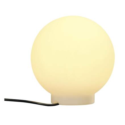BIG WHITE ROTOBALL FLOOR 25, venkovní stojací lampa, TC-(D,H,T,Q)SE, IP44, koule, bílá, pr. 25 cm, max. 24 W 227219
