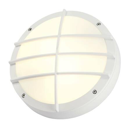 BIG WHITE BULAN GRID, venkovní nástěnné a stropní svítidlo, TC-TSE, IP44, kulaté, bílé, max. 50 W 229081