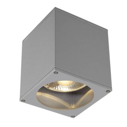 BIG WHITE BIG THEO, venkovní stropní svítidlo, QPAR111, IP44, hranaté, stříbrošedé, max. 75 W 229554