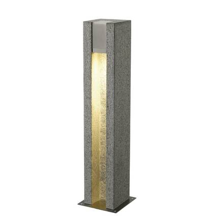 BIG WHITE ARROCK SLOT, venkovní stojací lampa, LED GU10 51 mm, IP44, hranatá, sůl a pepř, žula, 4 W LED 231440