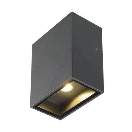 BIG WHITE QUAD 1 XL, nástěnné svítidlo, LED, 3000K, IP44, hranaté, antracit, 3,2 W 232435
