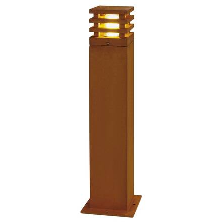BIG WHITE RUSTY SQUARE 70, venkovní stojací lampa, LED, 3000K, hranatá, rezavé železo, D/Š/V 12/12/71 233437