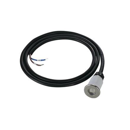 BIG WHITE DASAR MINI 37, venkovní zapuštěné podlahové svítidlo, LED, 3000K, IP67, kulaté, kartáčovaná nerezová ocel, 12–24 V, 2 