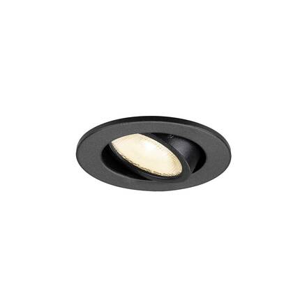 BIG WHITE (SLV) NEW TRIA® 45 DL, kulaté, vestavné stropní svítidlo, 3000 K, 24°, černá barva 1009005
