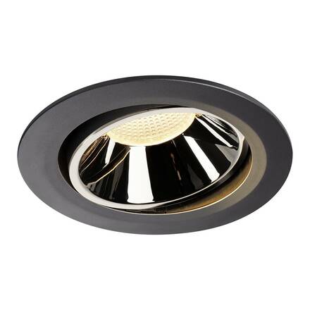 BIG WHITE NUMINOS MOVE DL XL vnitřní LED zápustné stropní svítidlo černá/chrom 3000 K 55° otočné a výkyvné 1003729