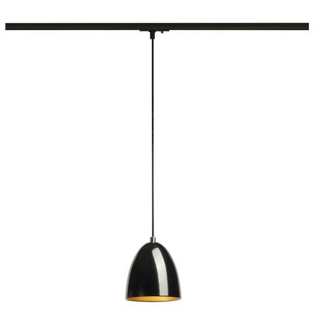 BIG WHITE PARA CONE 14, závěsné svítidlo, LED GU10 51 mm, kulaté, černé/zlaté, pr./V 13,3/14, vč. 1fázového adaptéru, černý 1439