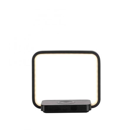 JUST LIGHT LED stolní lampa černá, bezdrátové nabíjení telefonu, dotykový vypínač, stmívatelné 3000K