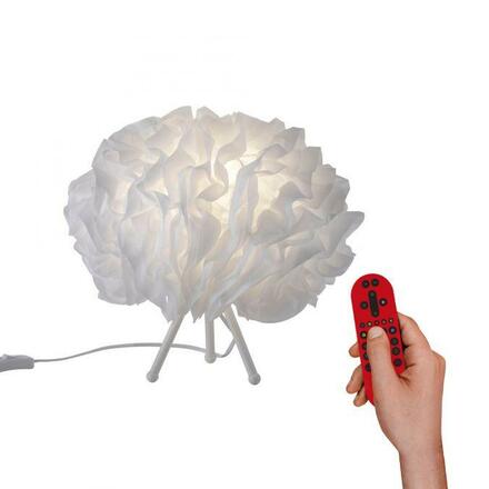 LEUCHTEN DIREKT is JUST LIGHT LED stolní lampa, bílá, tkanina, stmívatelná, dálkový ovladač, s aplikací MEDION RGB+2700-5000K