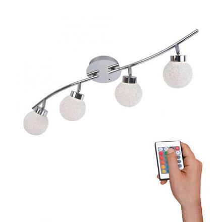 LEUCHTEN DIREKT is JUST LIGHT LED stropní svítidlo 4-ramenné, chrom, bodové lineární svítidlo RGB+3000K LD 14551-17