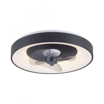 JUST LIGHT LED stropní svítidlo s ventilátorem černé, časovač, stmívatelné paměťová funkce 2700-5000K
