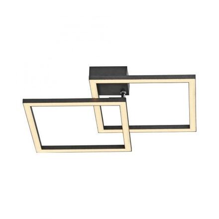 JUST LIGHT LED stropní svítidlo IVEN, černé, 2 čtverce, ploché, teplá bílá moderní 3000K