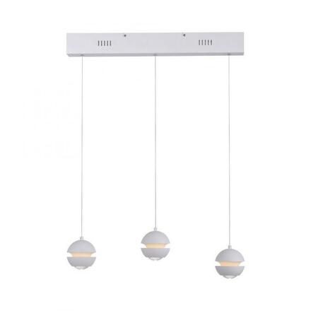 JUST LIGHT Kolekce Schöner Wohnen LED závěsné svítidlo LINI, bílé, 3-ramenné, Comfort Lift, krokově stmívatelné 3000K