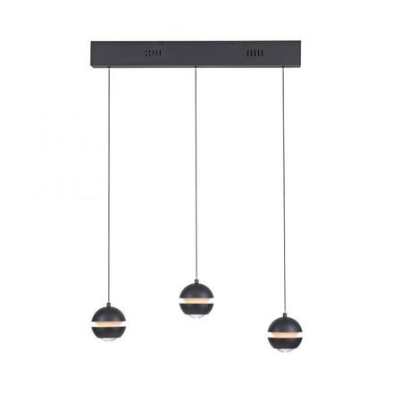 JUST LIGHT Kolekce Schöner Wohnen LED závěsné svítidlo, černé, 3-ramenné, Comfort Lift, krokově stmívatelné 3000K
