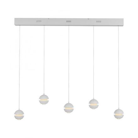 JUST LIGHT Kolekce Schöner Wohnen LED závěsné svítidlo LINI, bílé, 5-ramenné, nastavitelná výška, krokově stmívatelné 3000K
