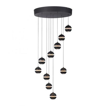 JUST LIGHT Kolekce Schöner Wohnen LED závěsné svítidlo LINI černé, 10-ramenné, stmívatelné, krokově stmívatelné 3000K