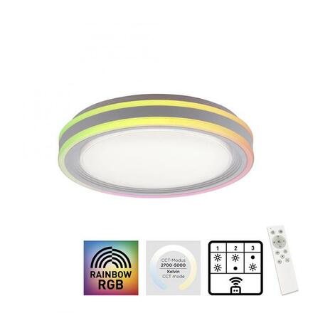 LEUCHTEN DIREKT is JUST LIGHT LED stropní svítidlo 40x40cm, kruhové, bílé, stmívatelné, hra světla, CCT LED panel RGB+2700-6500
