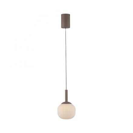 JUST LIGHT LED závěsné svítidlo NAMI, písková barva, Comfort-Lift, paměťová funkce, opálové sklo, SimplyDim 3000K