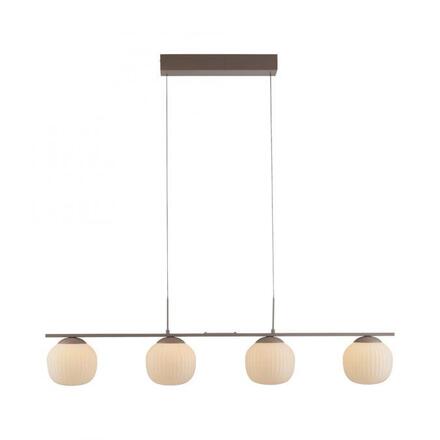 JUST LIGHT LED závěsné svítidlo NAMI, písková barva, 4-ramenné, stmívatelné, opálové sklo, SimplyDim 3000K
