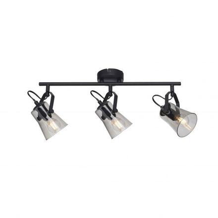LEUCHTEN DIREKT is JUST LIGHT 3 ramenné stropní svítidlo černá barva otočné v jednoduchém designu  LD 15283-18