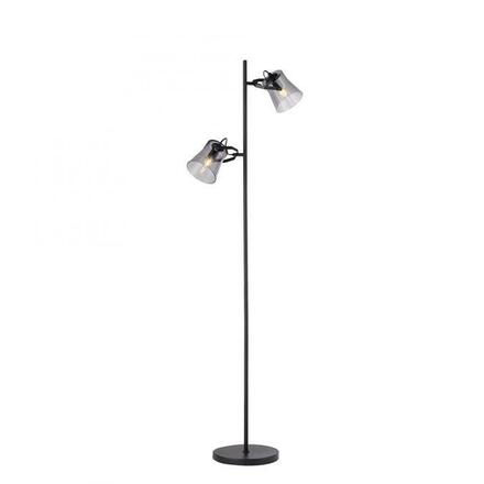 LEUCHTEN DIREKT is JUST LIGHT 2 ramenná stojací lampa černá s nožním vypínačem v jednoduchém designu  LD 15285-18