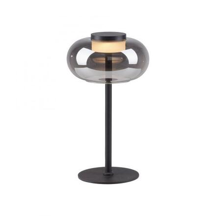 JUST LIGHT Kolekce Schöner Wohnen stolní lampa SIA černá, kouřové sklo, šňůrový vypínač 3000K