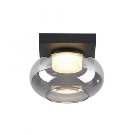 JUST LIGHT Kolekce Schöner Wohnen stropní svítidlo SIA černé, kouřové sklo, stmívatelné, paměť, SimplyDim 3000K