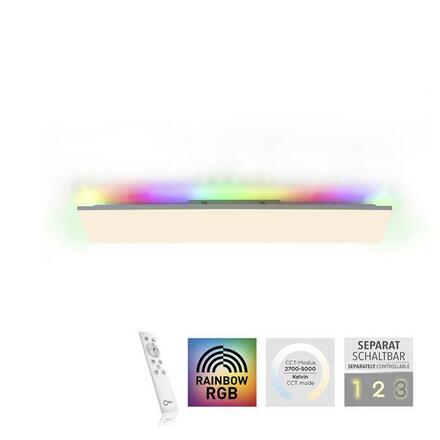 LEUCHTEN DIREKT is JUST LIGHT LED stropní svítidlo 100,5x25,5cm bílé hranaté RGB+CCT stmívatelné panel RGB+2700-5000K