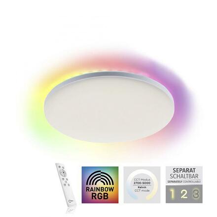LEUCHTEN DIREKT is JUST LIGHT LED panel svítidlo, bílé, kruhové, stmívatelné, vč. dálkového ovládání, paměť, samostatně ovladatelné RGB+2700-5000K LD 15563-16